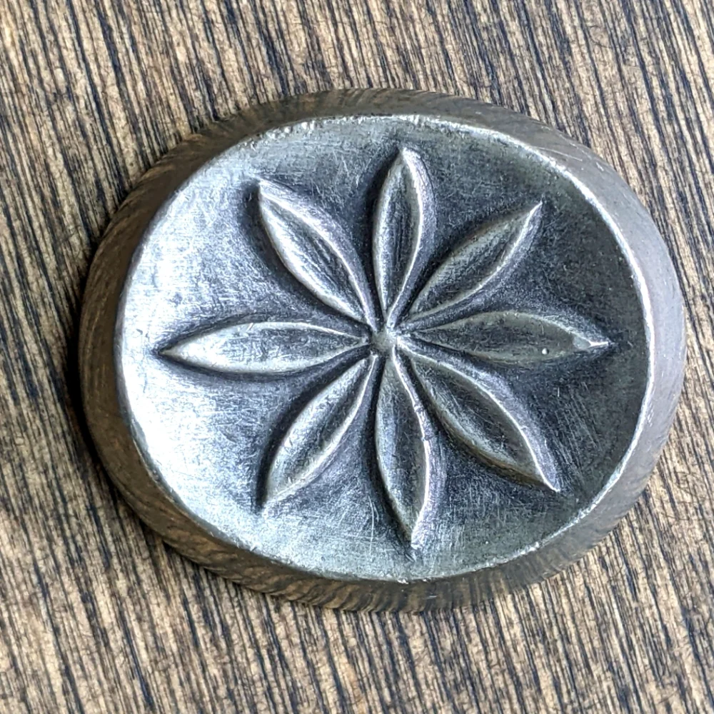 - Pewter Brooch, Floral, Mid-Century Pin Swedish Modernist - Roland Landerholm
